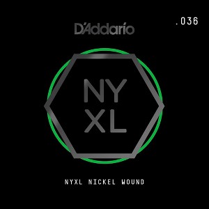 D'Addario NYNW036 NYXL Nickel Wound Electric Guitar Single String, .036 - 1 of 2