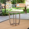 Coolbibila 27'' Patio Rustic Round Wood Coffee Table,Wood Slat Design Living Room End Table,Outdoor Bistro Dining Table for Garden, Backyard - 3 of 4