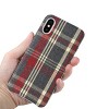 Reiko iPhone X/iPhone XS Checked Fabric Case in Red - 3 of 4