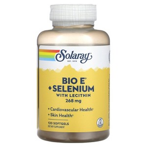 Solaray Bio E + Selenium with Lecithin, 268 mg, 120 Softgels (134 mg per Softgel) - 1 of 2