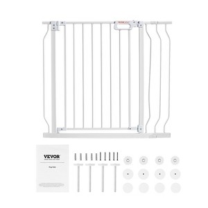VEVOR Baby Gate, 29.5"-37" Extra Wide,30" High, Dog Gate,Thru Auto Close Child Gate Pet Security Gate with Pressure Mount Kit and Wall Mount Kit,White - 1 of 4