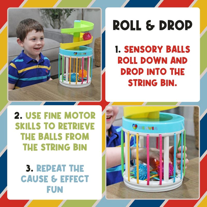 MEAVIA Roll & Drop 3 in 1 Sensory Toy; Rolling Ball Ramp Deluxe Playset, 5 of 9