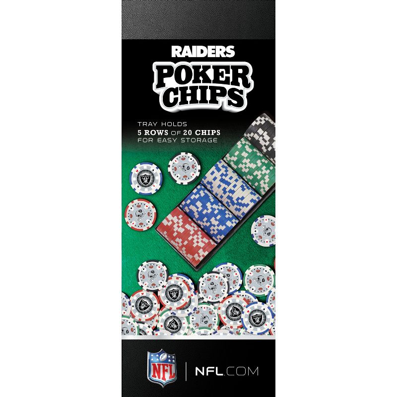 MasterPieces Casino Style 100 Piece Poker Chip Set - NFL Las Vegas Raiders, 5 of 8
