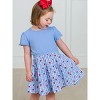 RuffleButts Girls Mixed Media Short Sleeve Tiered Dress - 3 of 4
