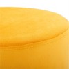 BirdRock Home Round Velvet Ottoman Foot Stool - Yellow - 3 of 3