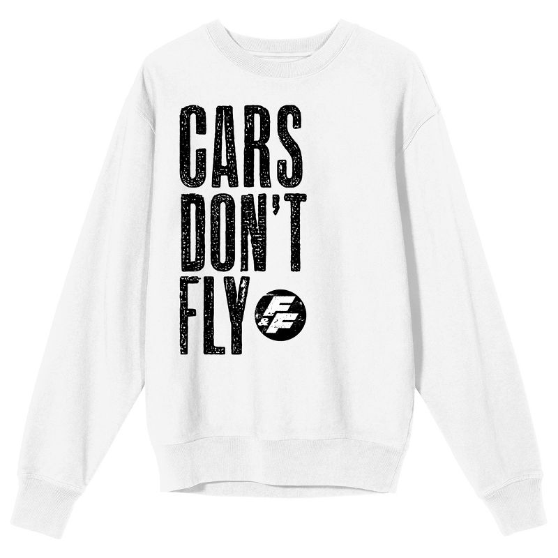 The Fast & The Furious Cars Don't Fly Men's White Long Sleeve Sweatshirt, 1 of 4