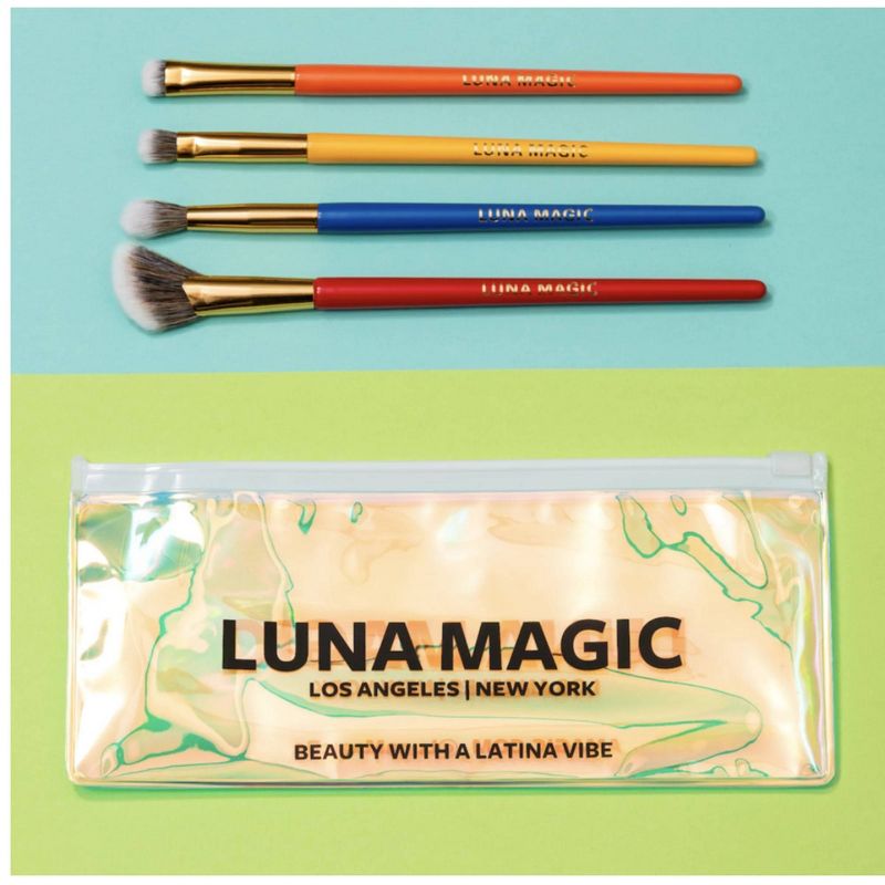 LUNA MAGIC Blend It Girl Eye Makeup Brush Set with Holographic Pouch - 5ct, 6 of 8