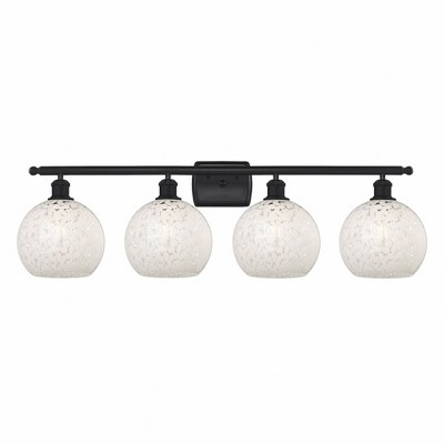 White Mouchette - 4 Light Bath Vanity In Modern Style-11 Inches Tall and 38 Inches Wide