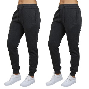 Blue Ice Women's Loose Fit  Fleece-Lined Jogger Sweatpants-2 Pack - 1 of 2