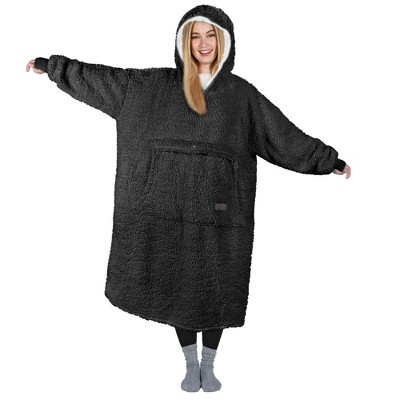 Ultra Long Fleece Blanket Hoodie Sweatshirt for Mens Womens, Full Body Warm Fuzzy Cozy Lounging Pullover, Adult Wearable Blanket, Gift - Catalonia