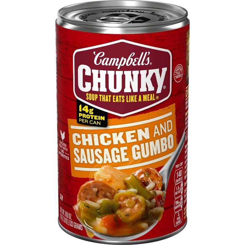 Campbell&#39;s Chunky Chicken &#38; Sausage Gumbo Soup - 18.8oz, 1 of 16