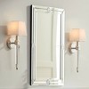 Possini Euro Design Irene Modern Wall Light Sconces Set of 2 Polished Nickel Hardwire 6" Fixture White Square Shade for Bedroom Reading Living Room - 2 of 4