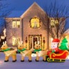 Itopfox 13 FT Outdoor Christmas Inflatable Santa Claus on Sleigh with 3 Reindeer and Christmas Tree Built-in LED Lights 1 Piece - 2 of 4