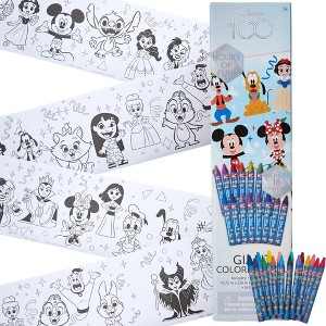 Disney 100 Giant Coloring Roll Set with 20 Crayons, 20 ft Drawing Paper for Kids - 1 of 4