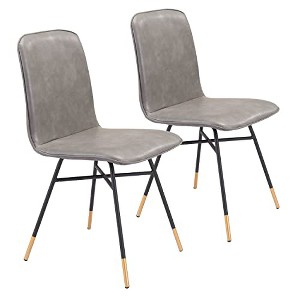 Zuo Var Dining Chair (Set of 2) Gray - 1 of 4