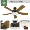 Hunter Fan 52" Pro's Best Ceiling Fan with LED Light Kit and Pull Chain - image 2 of 4