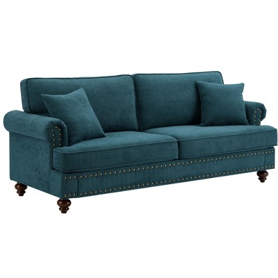 NicBex 82.09 Inch Chenille Sofa Couch,3-Seater Sofa with 2 Throw Pillows for Living Room,Bedroom,Office,Apartment