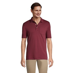 Lands' End Men's Short Sleeve Cotton Supima Polo Shirt with Pocket - 1 of 4