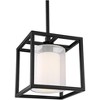 Possini Euro Design Conroe Matte Black Metal Mini Pendant Light 9" Wide Sheer Outer White Glass Inner Shade for Dining Room Home Foyer Kitchen Bedroom - 3 of 4