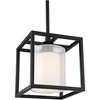 Possini Euro Design Conroe Matte Black Metal Mini Pendant Light 9" Wide Sheer Outer White Glass Inner Shade for Dining Room Home Foyer Kitchen Bedroom - image 3 of 4