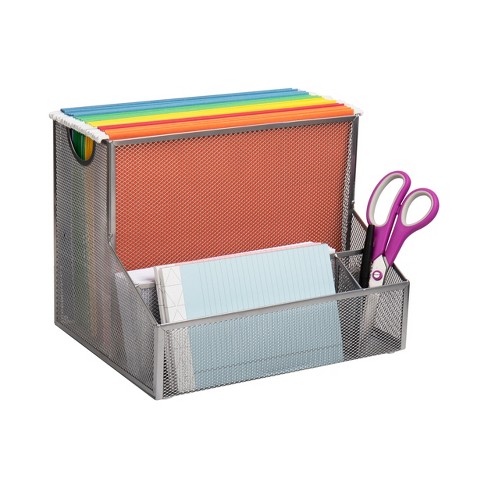 Desk Organizer with Mesh File Holder, 4-Tier Office Supplies Desk  Organizers and