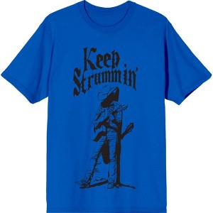 Keep Strummin' Cowboy Americana Adult Crew Neck Short Sleeve Tee - 1 of 2