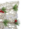 Northlight 20" White Rattan Berry and Pinecone Christmas Bow - 3 of 3