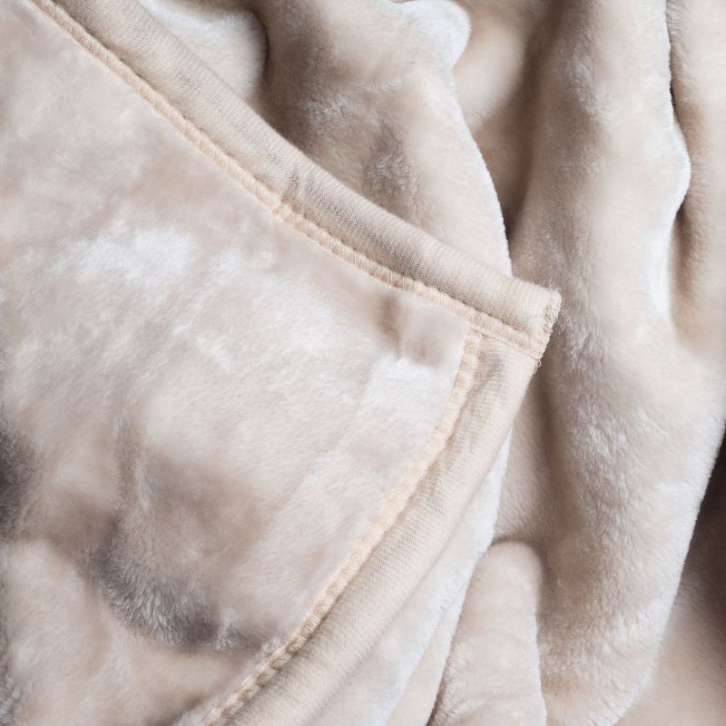 Lavish Home Faux Fur 91x81 Washable Blanket, Beige, 3 of 6