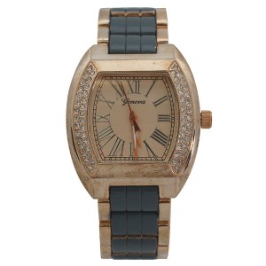 Olivia Pratt Rhinestone Accent Square Dial Metal Watch - 1 of 4