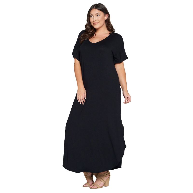 L I V D Women's Short Sleeve Pocket Maxi Dress, 2 of 4
