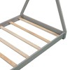 NicBex Twin Size Platform Bed 80" L Modern Triangle Structure Pine Bed Frame for Bedroom, Guest Room, No Box Spring Required, Gray - 4 of 4