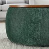PAGED Round Storage Ottoman 2 in 1 Function Foot Stool with Small Seat for Family Room, Living Room - 4 of 4