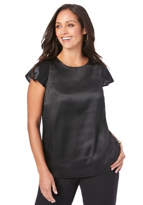 Jessica London Women's Plus Size Satin Blouse