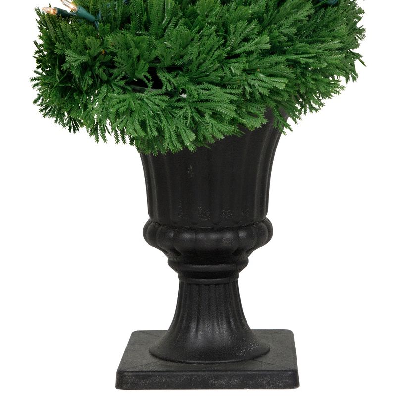 Northlight Real Touch™ Pre-Lit Artificial Cedar Spiral Topiary Tree, Clear Lights - 5.5', 3 of 10
