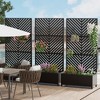 Spassway Metal Planter Box with Parallel Lines Trellis Outdoor Raised Garden Bed with Privacy Screen Planters for Climbing Plants Vines Vegetables - 4 of 4