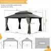 12X16 FT Outdoor Hardtop Gazebo,Gazebo With Galvanized Steel Double Roof Canopy And Curtains,Aluminum Metal Permanent Gazebo-Coolbibila - 4 of 4