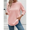 Coolmee Women's Floral Blouses Dressy Casual V Neck Button Down Shirts Lantern Long Sleeve Boho Chiffon Fall Tops - 4 of 4
