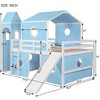 HouseLoft Bed Frame with Slide and Tent, Castle Playhouse Bed Frame with Ladders for Kids Teens, Boys & Girls - 2 of 4