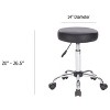 Legacy Decor Set of 2 Black Adjustable Height Pneumatic Round Roller Stool with Chrome Base - 3 of 3