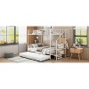 NicBex Twin Over Full Bunk Bed with Guardrail and Trundle,Metal Twin Loft Bed with Lateral Storage Ladder and Wardrobe,Bunk Beds for Bedroom - 2 of 4