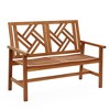 LuxenHome Carmel Solid Wood Outdoor Loveseat Park Bench - 4 of 4