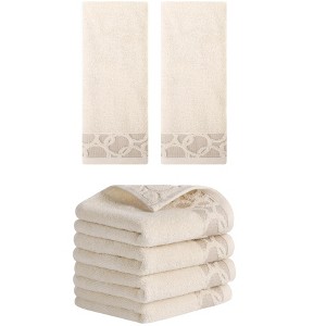 REGALWOVEN Cotton Jacquard Soft Absorbent Hand Towel for Bathroom Home 13" x 29" - 1 of 4