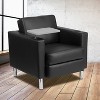 Emma and Oliver Black LeatherSoft Tablet Arm Chair, Tall Chrome Legs and Cup Holder - 2 of 4