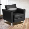 Emma and Oliver Black LeatherSoft Tablet Arm Chair, Tall Chrome Legs and Cup Holder - image 2 of 4