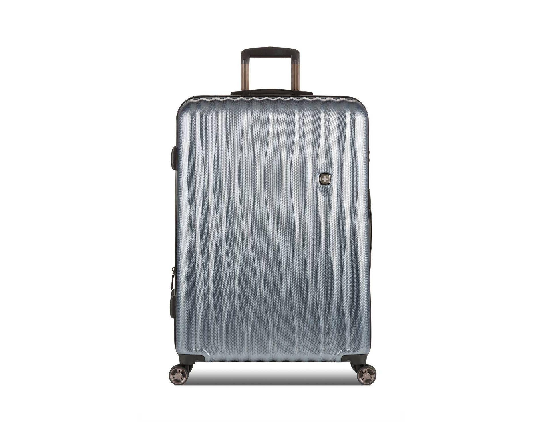 SWISSGEAR Energie Hardside Large Checked Spinner Suitcase - Iron Gray: Tear-Resistant Luggage