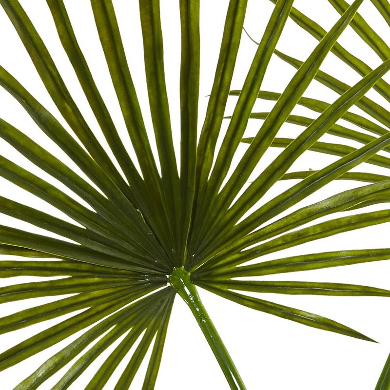 49&#34; x 40&#34; Artificial Fan Palm Arrangement in Glass Vase - Nearly Natural, 3 of 5
