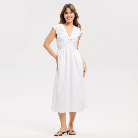Женские платья A New Day Women's Twist-Front Midi Dress - A New Day™ White XS