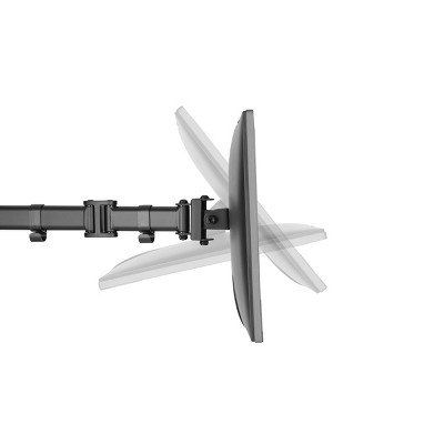 Black Dual Monitor Adjustable Metal Desk Mount