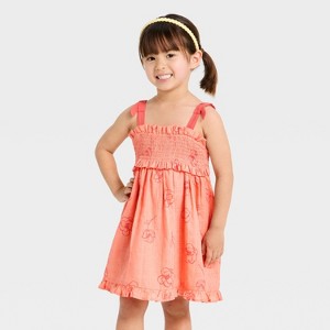 Toddler Girls' Floral Smocked Sweater Dress - Cat & Jack Pink 2T : Target