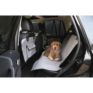 PetField 6-1 Multifunctional Back Seat Protector: PVC-Backed Polyester, Automotive Accessories, Gray, 1 Year Warranty - 1 of 2